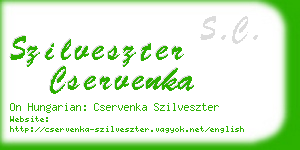 szilveszter cservenka business card